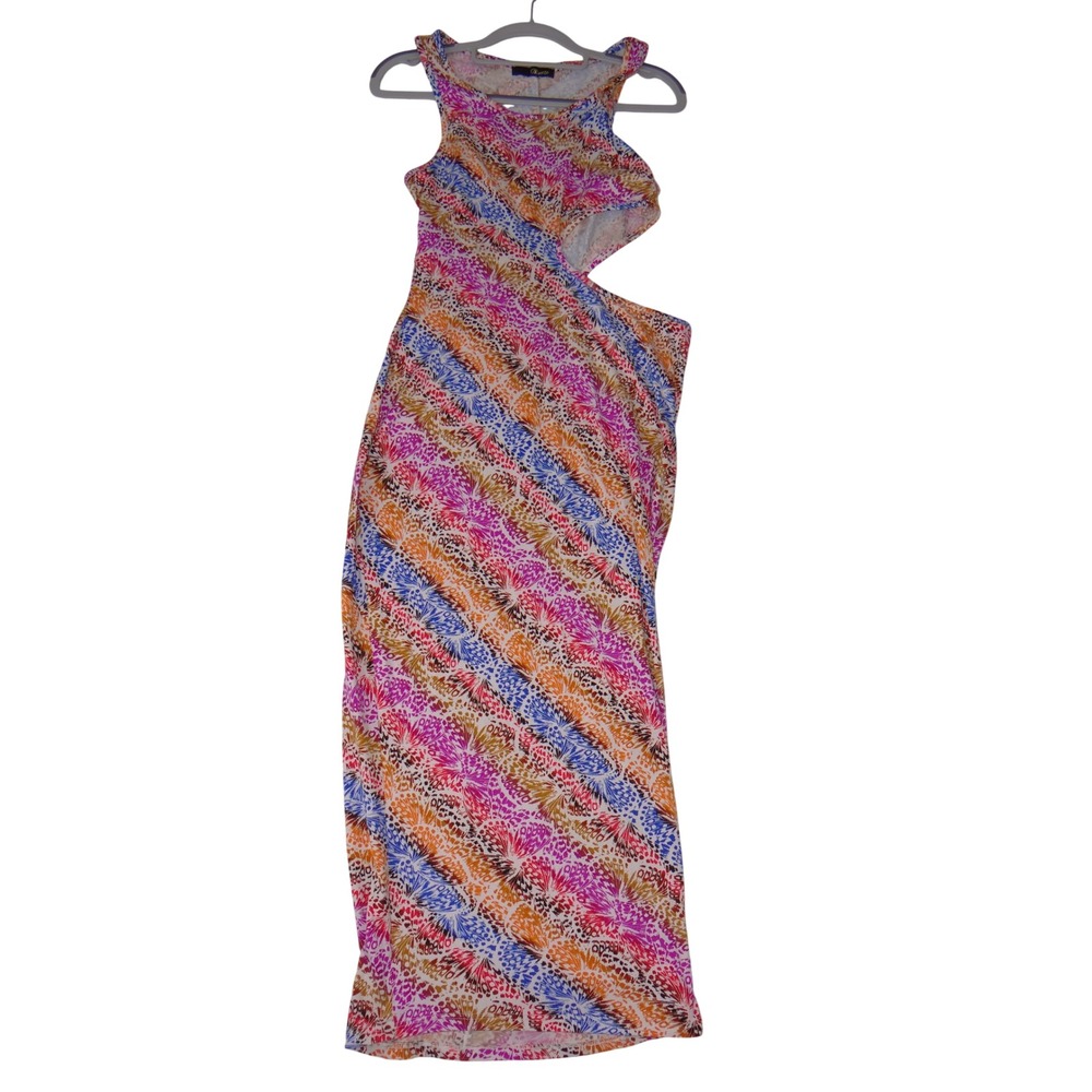 Minette Butterfly Wing Print Cutout Maxi Dress Multicolor open back 3530